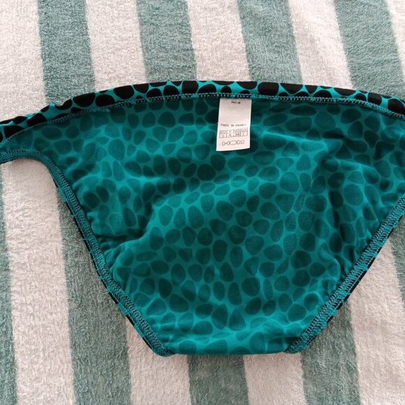 NWOT RARE VINTAGE HOM SWIM BRIEF 1" SIDES, TEAL / BLACK SPOTTED, SIZE 34" ("L") - Picture 7 of 8